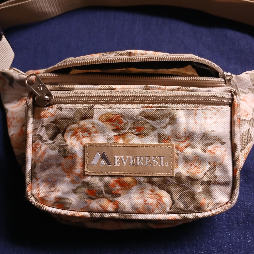 Floral Crossbody Bag - Cream and Tan